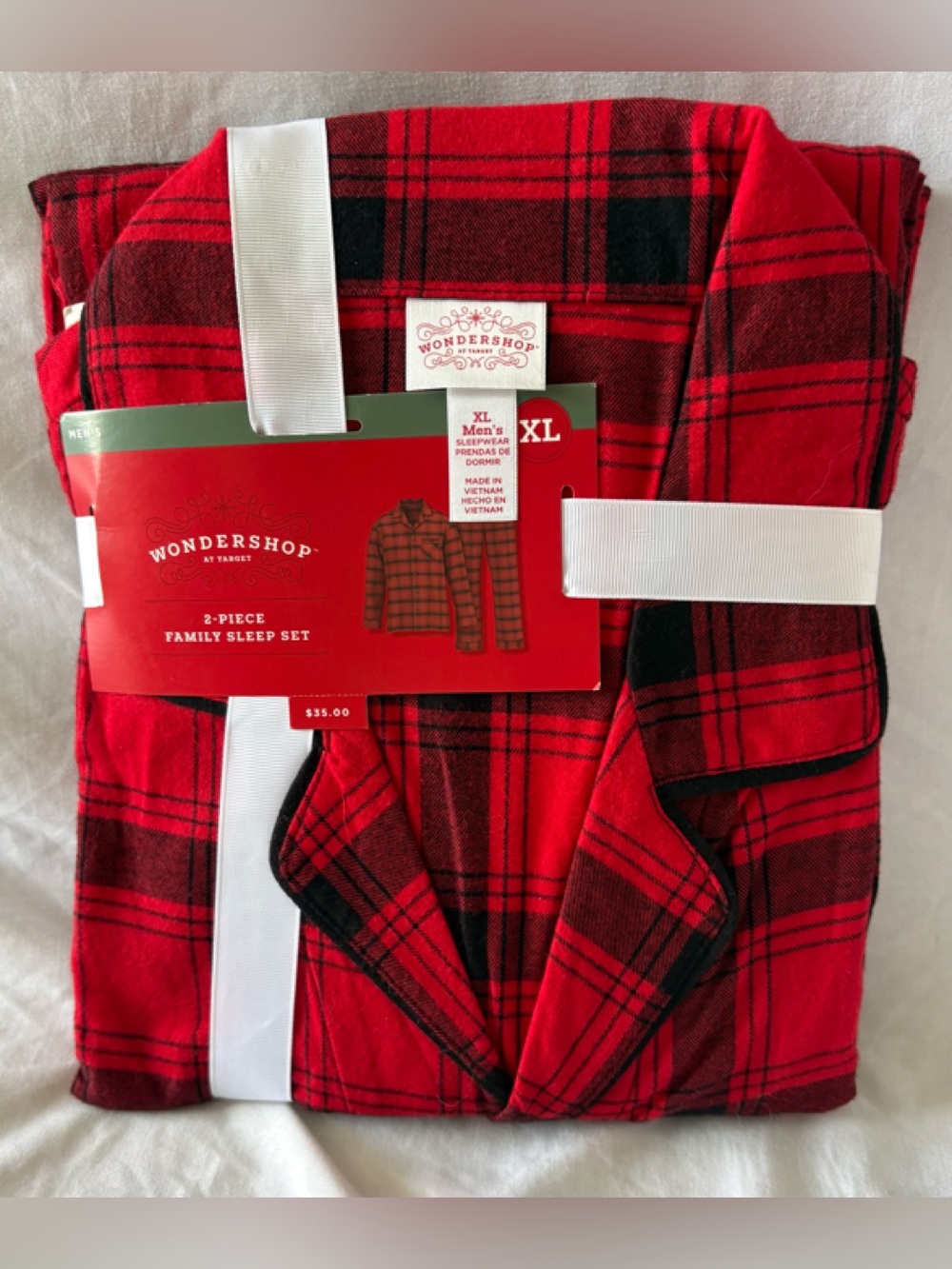 WONDERSHOP AT TARGET  XL / XLARGE MEN RED / BLACK PLAID 2 PIECE  PAJAMA SET NWT